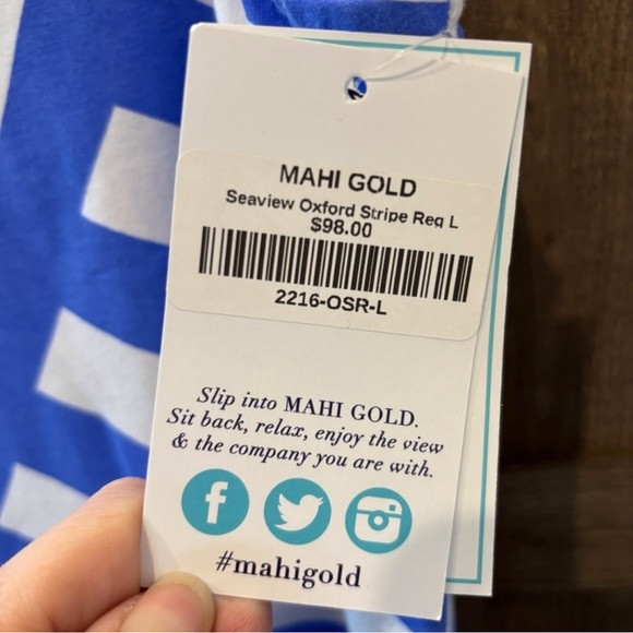 MAHI GOLD Blue and White Dress - Picture 7 of 9